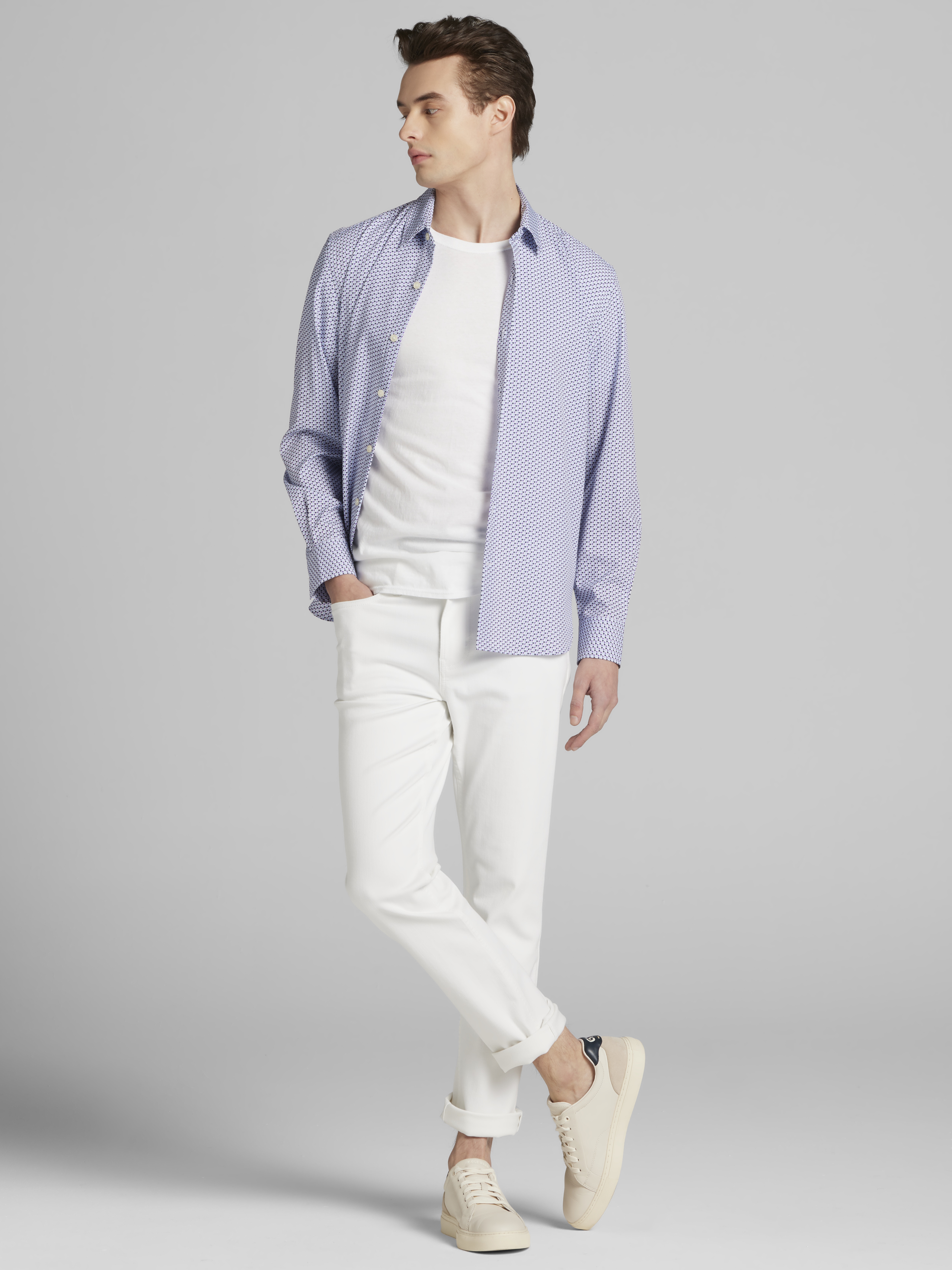 Modern Fit 4-Way Stretch Button Up Shirt