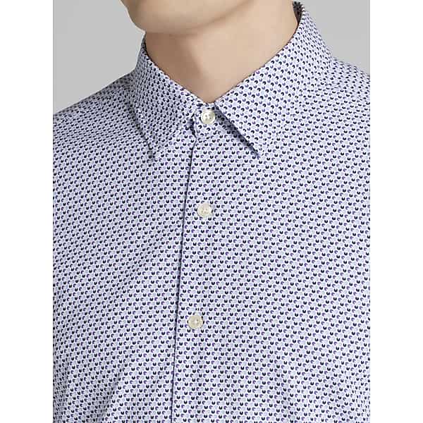 Pronto Uomo Men's Modern Fit 4-Way Stretch Button Up Shirt Blue/Navy/Purple - Size: Medium - Only Available at Men's Wearhouse TMW6BAV20031