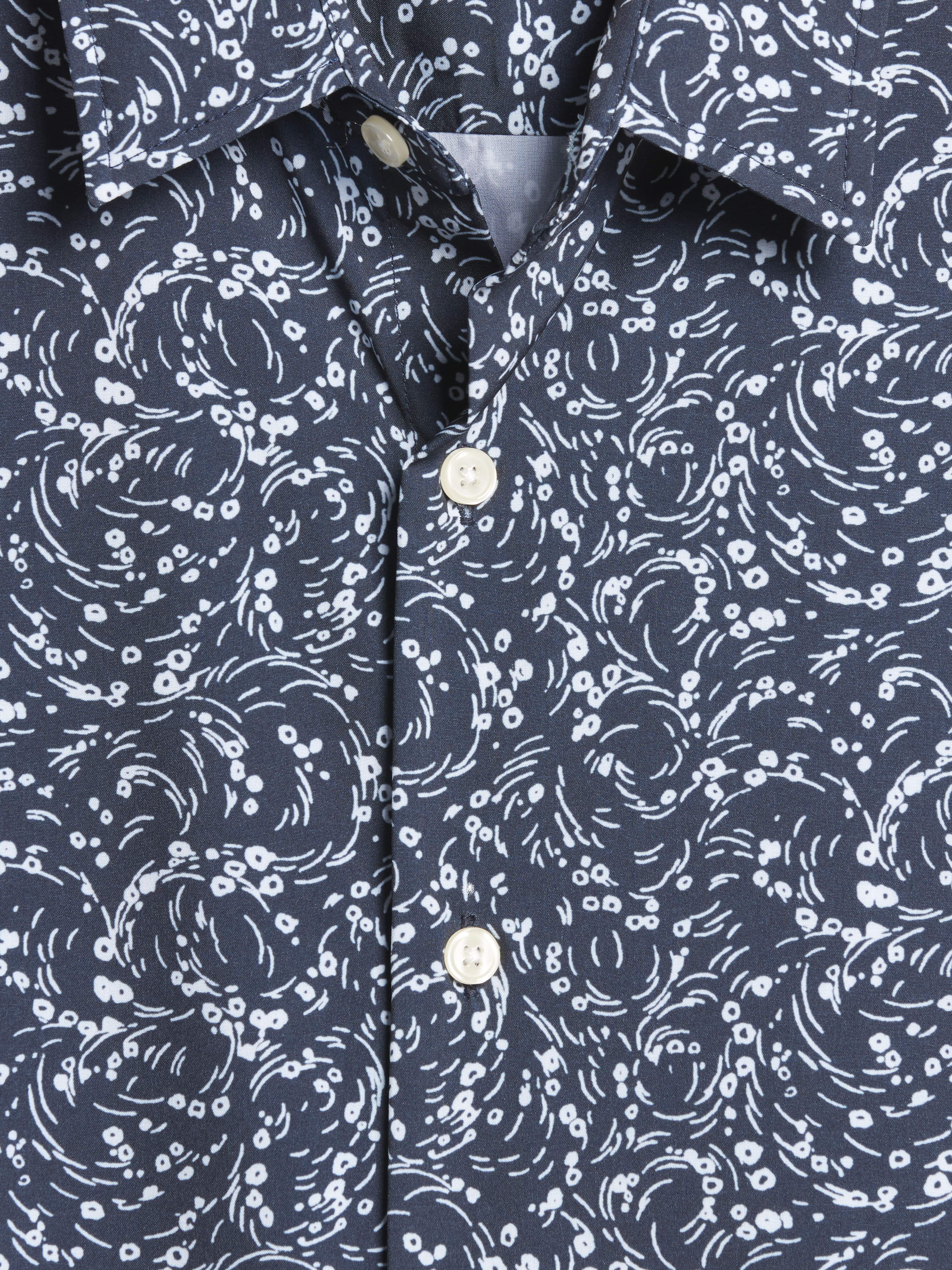 Modern Fit Abstract Waves 4-Way Stretch Button Up Shirt