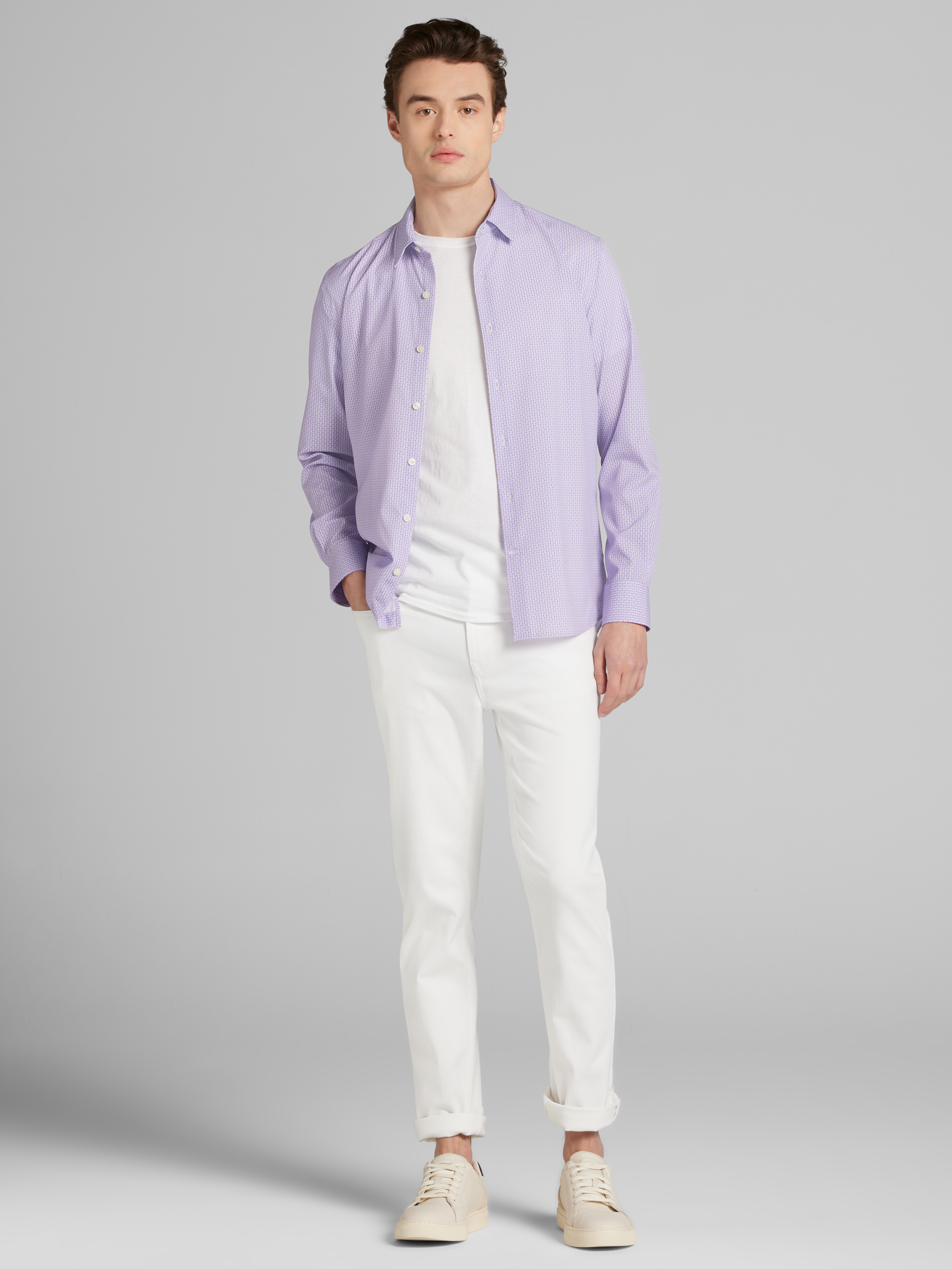 Modern Fit 4-Way Stretch Button Up Shirt