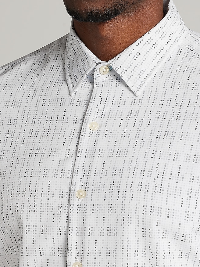 Pronto Uomo Big & Tall Men's Modern Fit 4-Way Stretch Button Up Shirt , Grey / Gray
