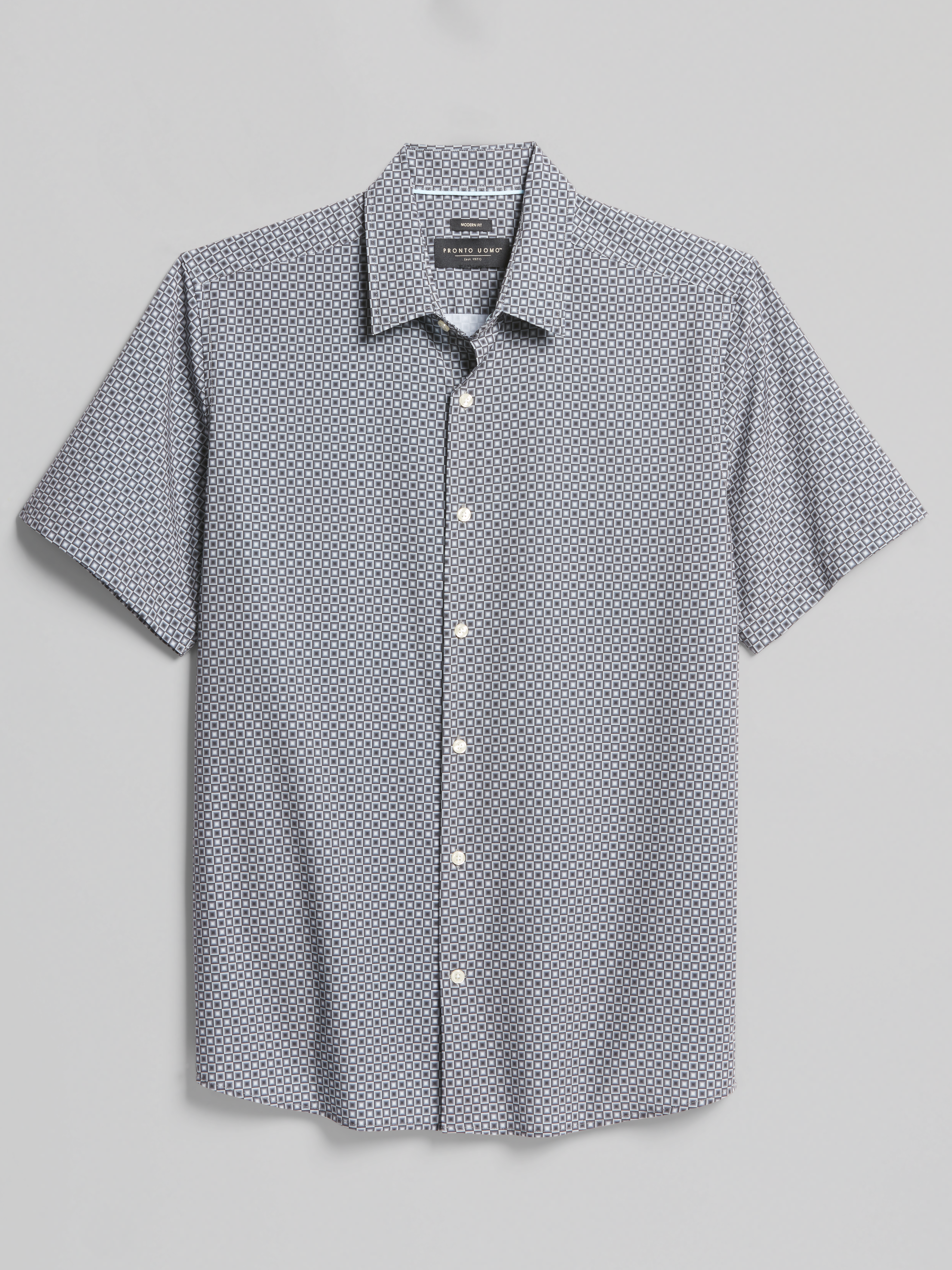 Modern Fit Tile 4-Way Stretch Button Up Shirt
