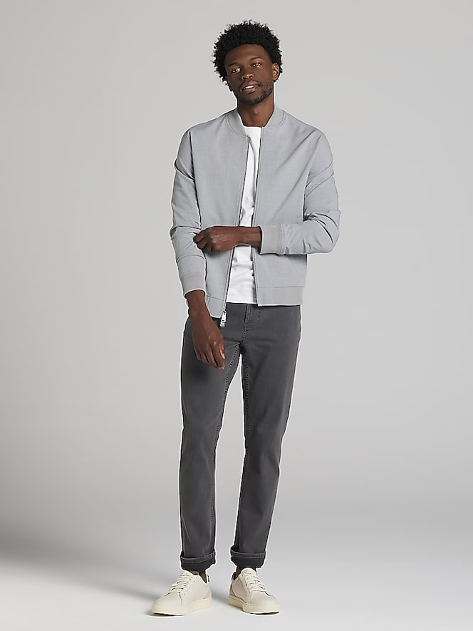 Awearness Kenneth Cole Modern Fit Mini Check Bomber Jacket