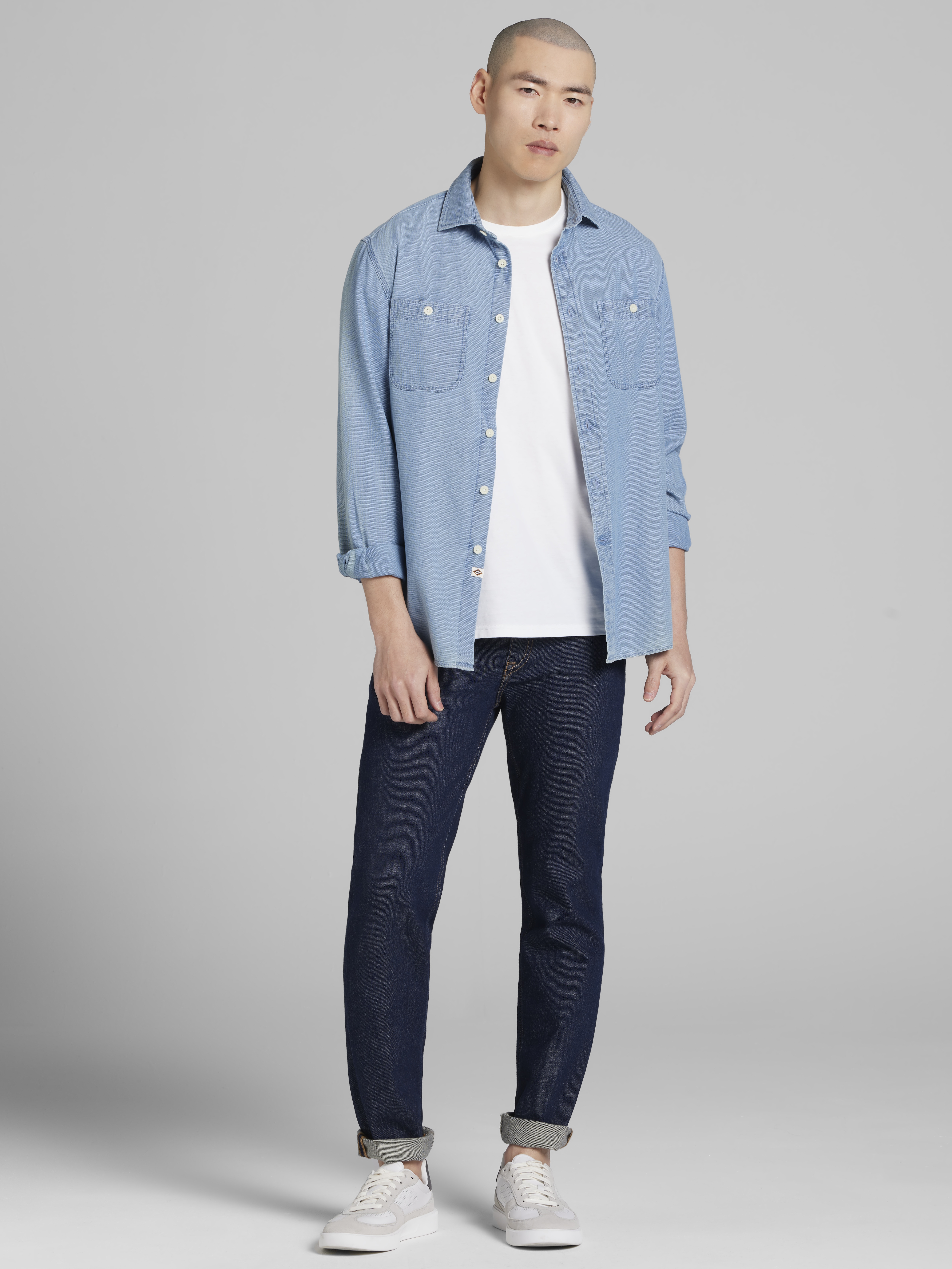 Modern Fit Bird's Eye Button Up Shirt