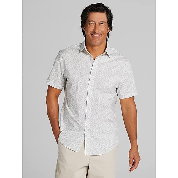Awearness Kenneth Cole Men's CHILLFLEX Slim Fit Performance 4-Way Stretch Button Up Shirt Yellow - Size: LT TMW6BF150513
