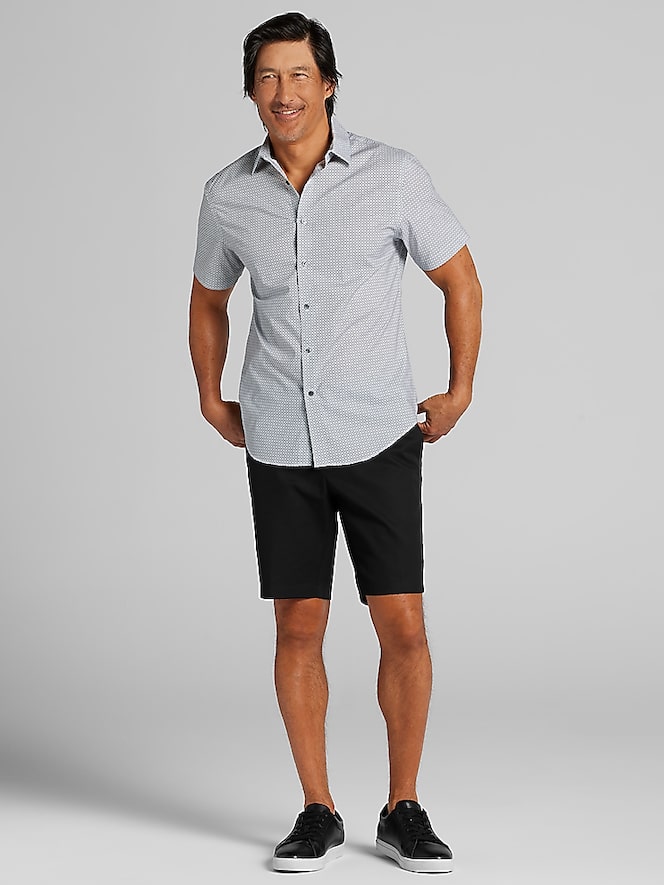 Awearness Kenneth Cole Slim Fit Performance 4-Way Stretch Button Up Shirt