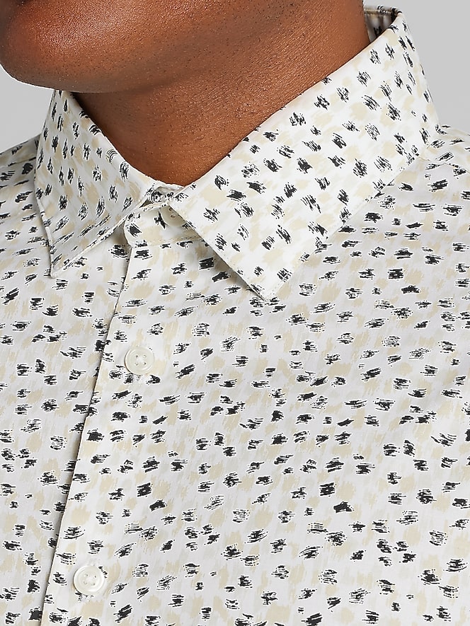 Awearness Kenneth Cole Slim Fit Short Sleeve Button Up Shirt