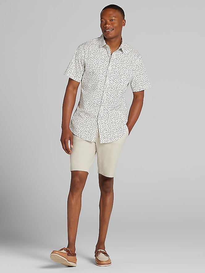 Awearness Kenneth Cole Slim Fit Short Sleeve Button Up Shirt