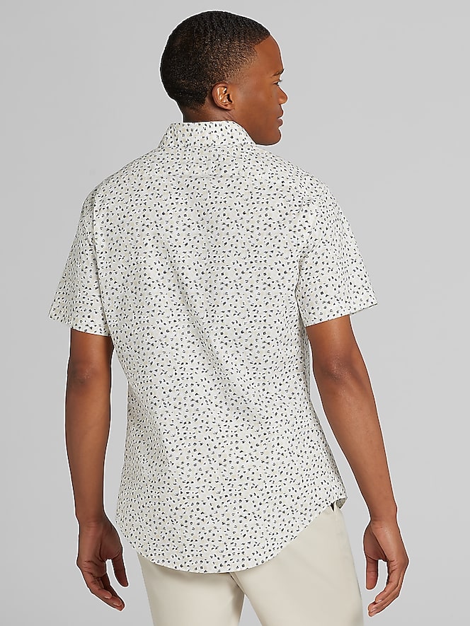 Awearness Kenneth Cole Slim Fit Short Sleeve Button Up Shirt