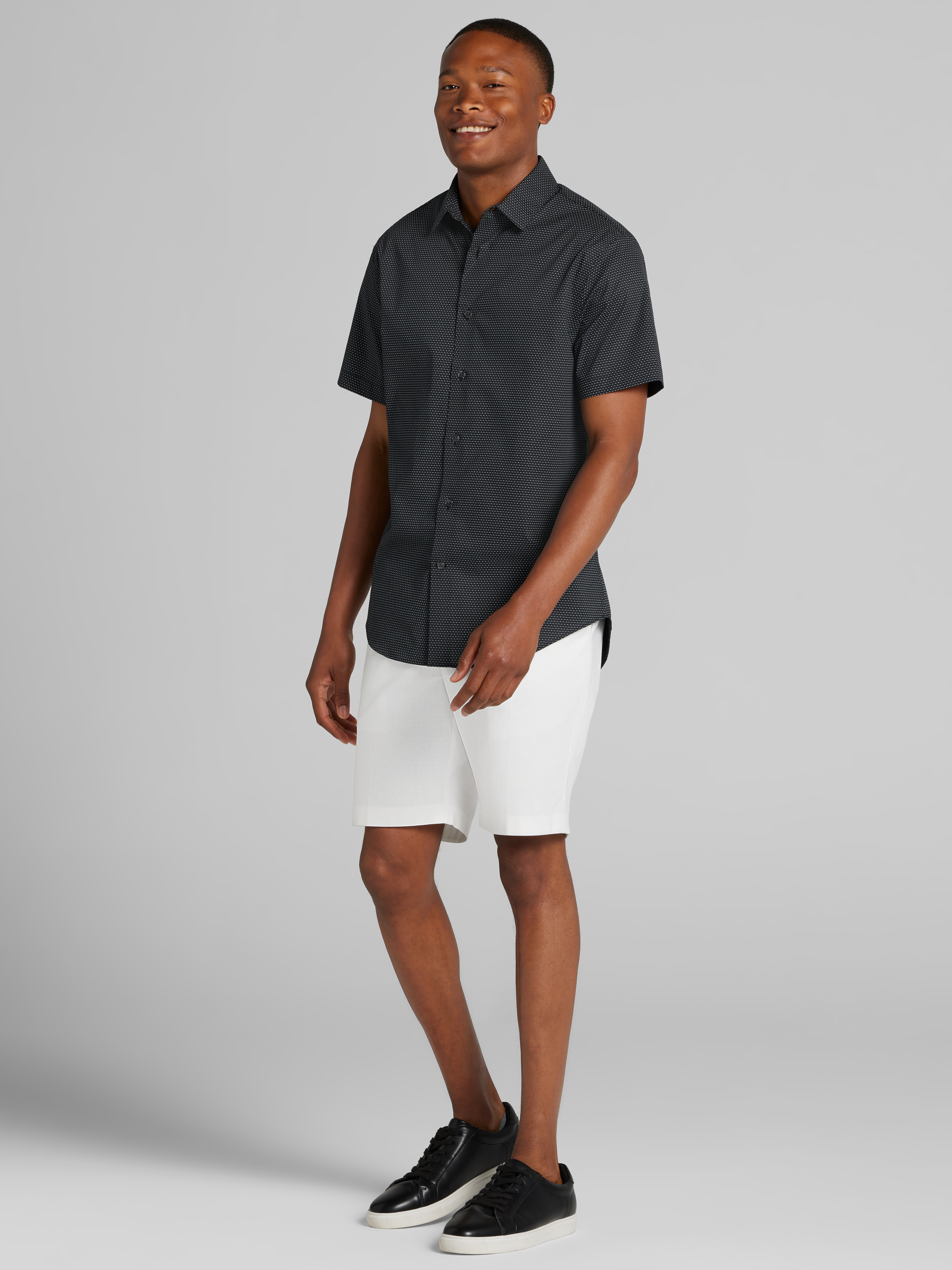 Slim Fit Short Sleeve Button Up Shirt