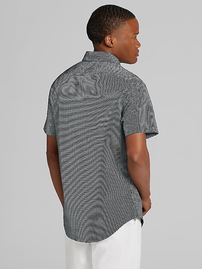 Awearness Kenneth Cole Slim Fit Short Sleeve Button Up Shirt