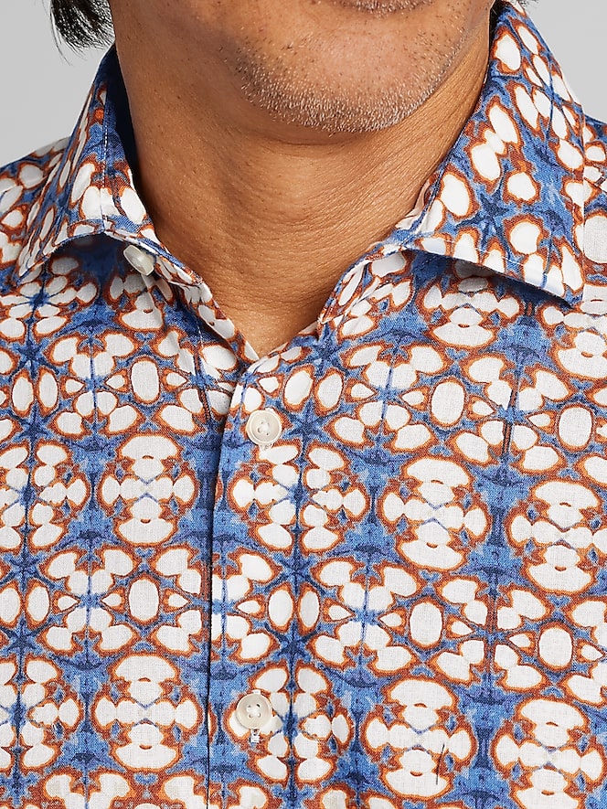 Joseph Abboud Modern Fit Linen Blend Button Up Shirt