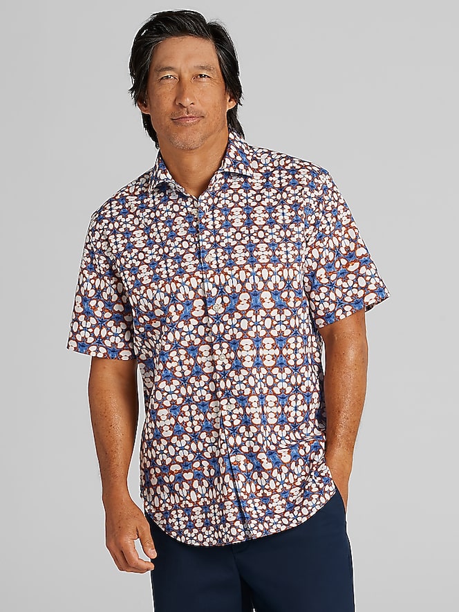 Joseph Abboud Modern Fit Linen Blend Button Up Shirt