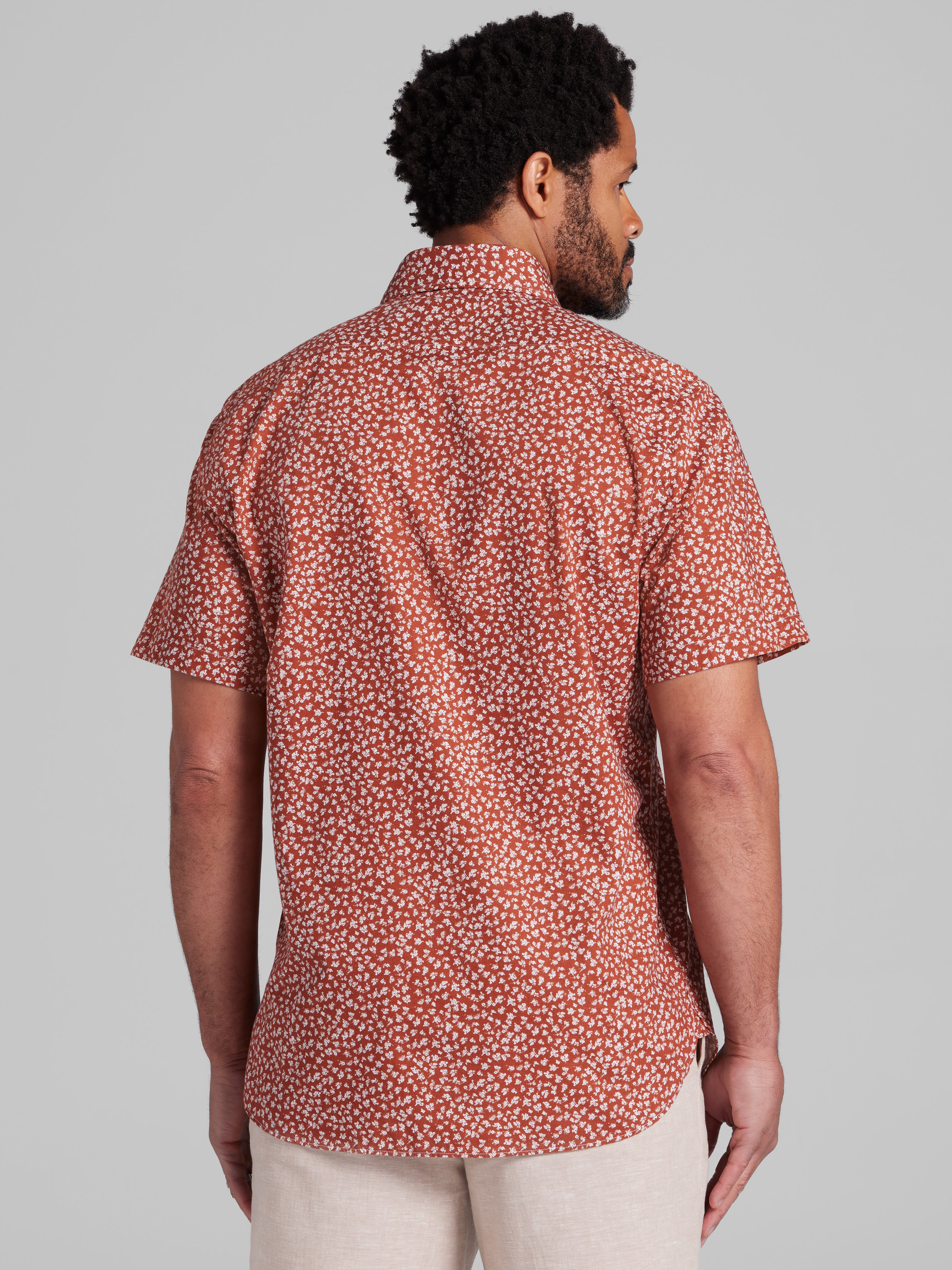 Modern Fit Short Sleeve Button Up Shirt