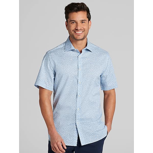 Joseph Abboud Men's Modern Fit Button Up Shirt Light Blue - Size: 4X TMW6BFP50893
