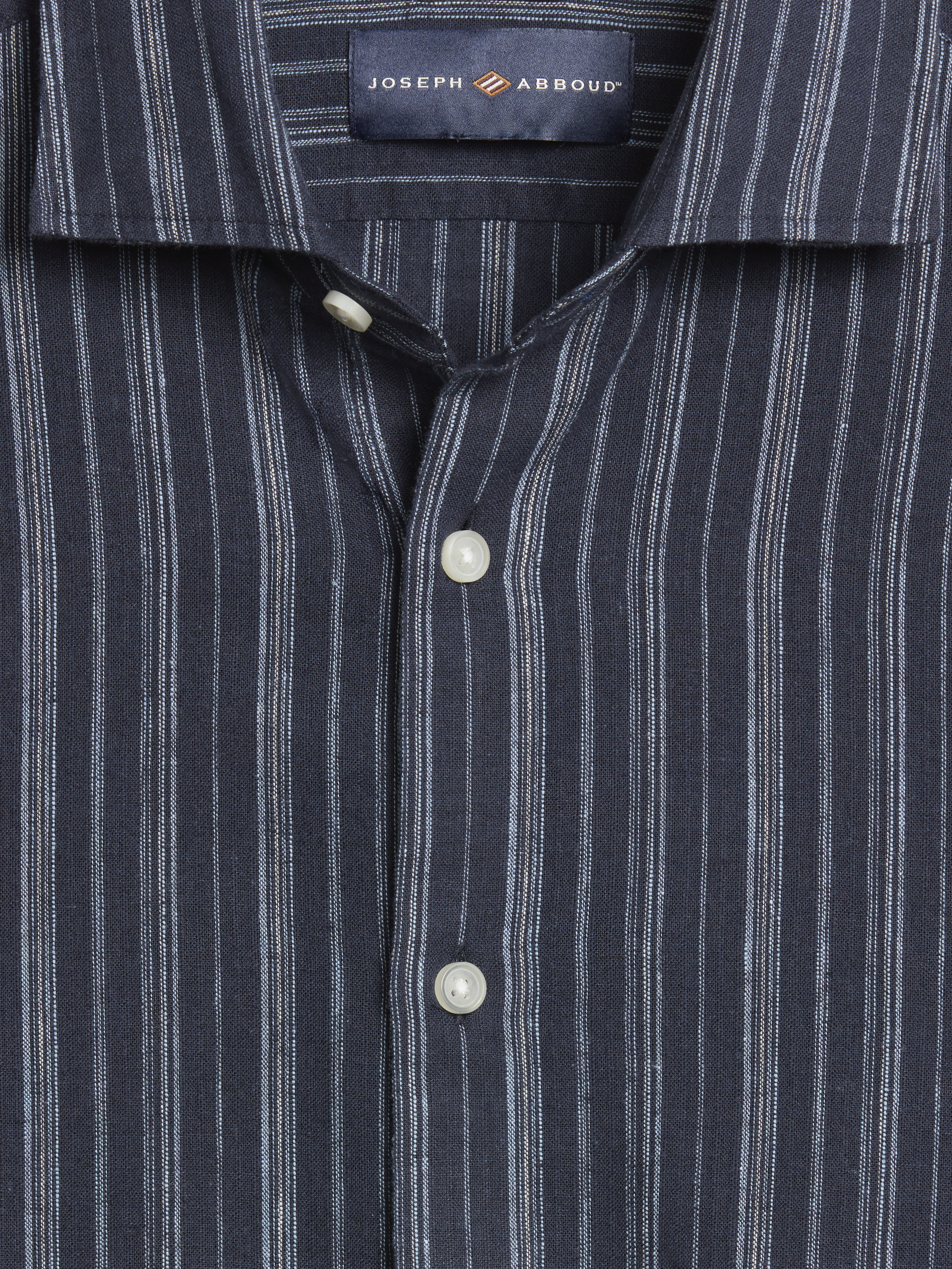 Modern Fit Multistripe Linen Blend Shirt