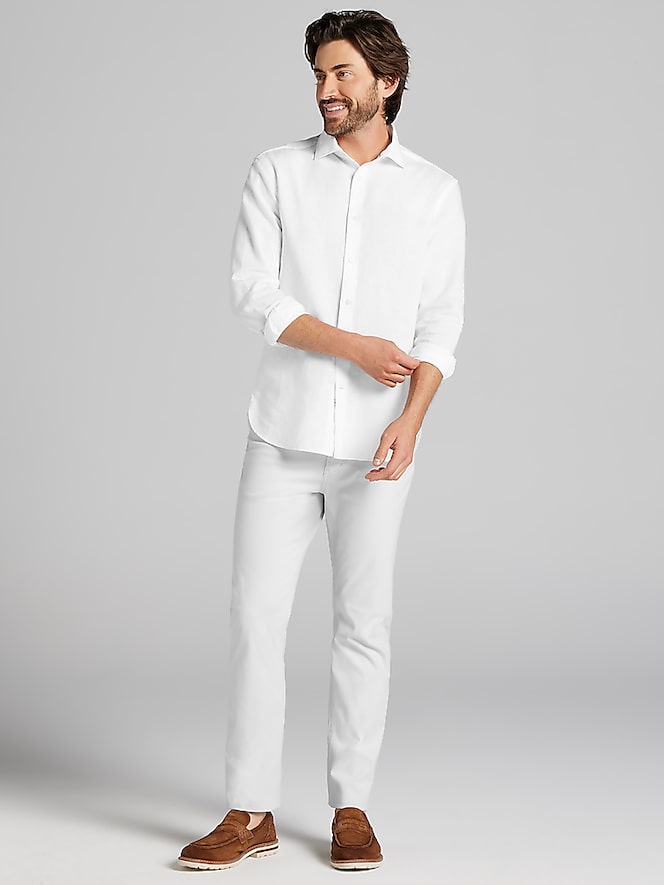 Joseph Abboud Modern Fit Linen Blend Button Up Shirt