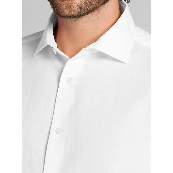 Joseph Abboud Big & Tall Men's Modern Fit Linen Blend Button Up Shirt White - Size: 4X TMW6BG550810