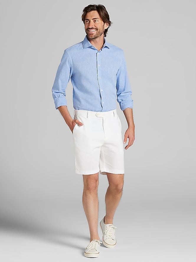 Joseph Abboud Modern Fit Linen Blend Button Up Shirt