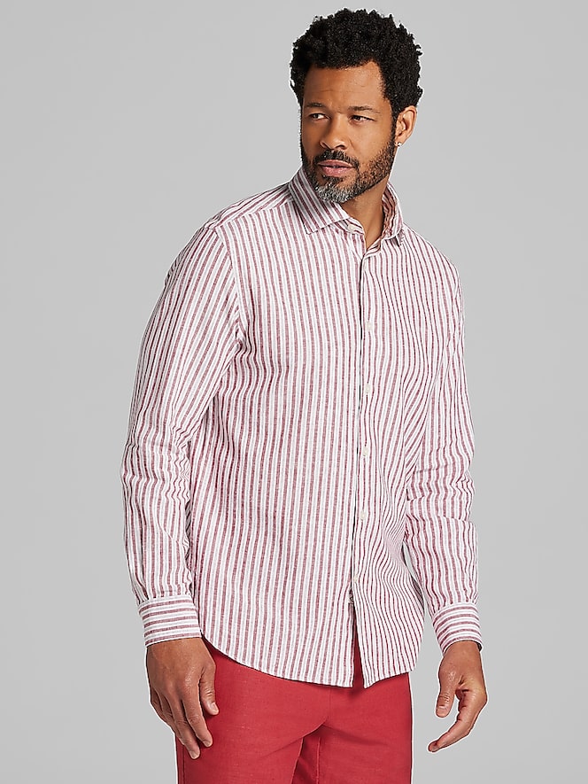 Joseph Abboud Modern Fit Linen Blend Button Up Shirt