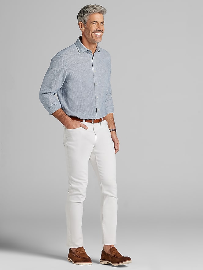 Joseph Abboud Modern Fit Linen Blend Button Up Shirt