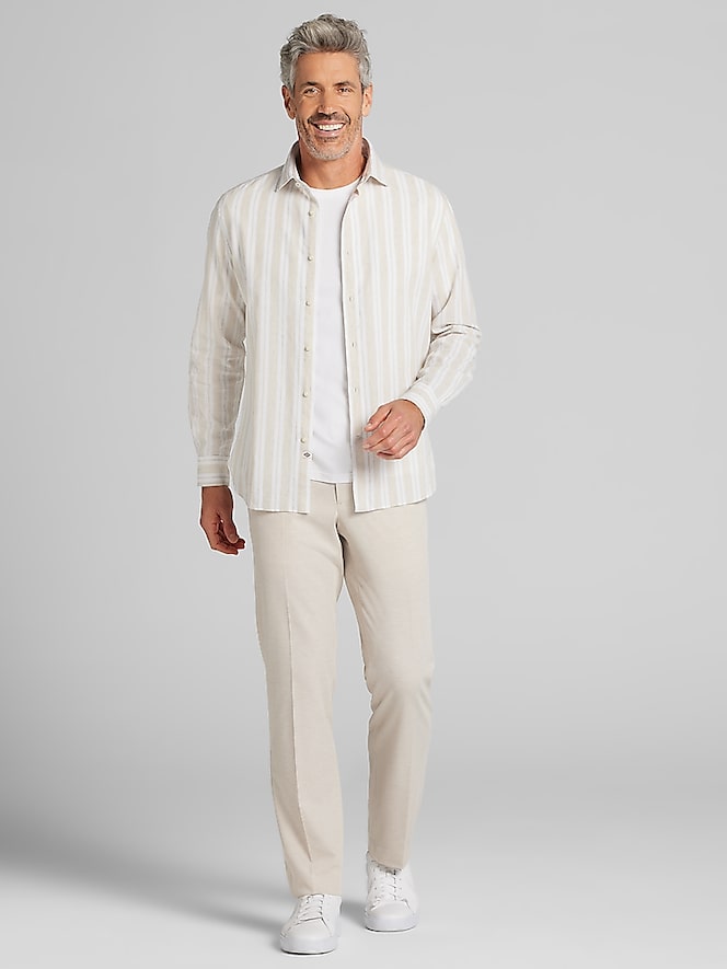 Joseph Abboud Modern Fit Linen Blend Button Up Shirt