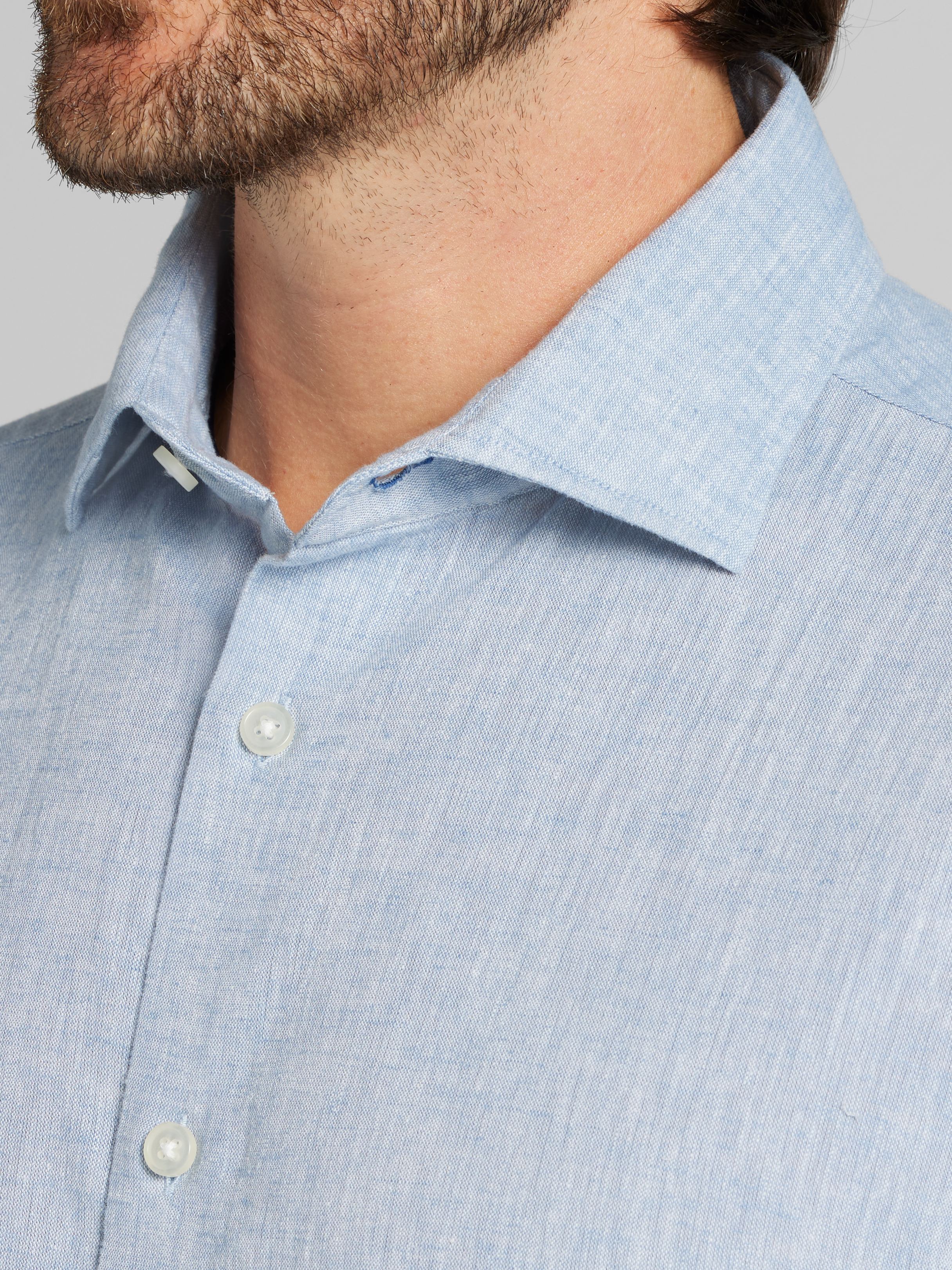 Modern Fit Linen Blend Button Up Shirt