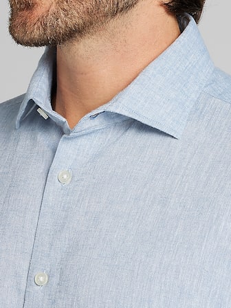 Modern Fit Linen Blend Button Up Shirt