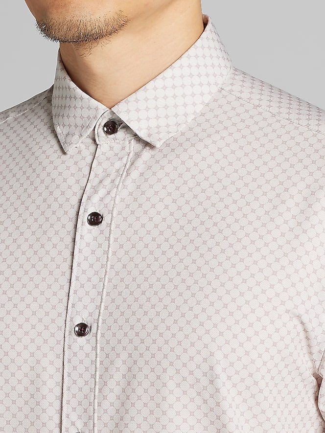 Awearness Kenneth Cole Slim Fit 4-Way Stretch Short Sleeve Button Up Shirt