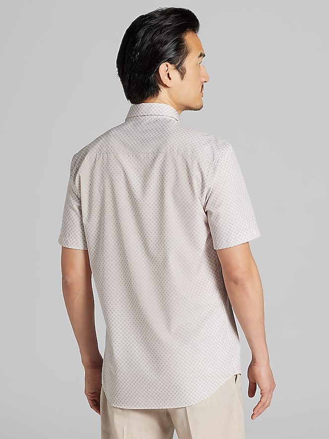Awearness Kenneth Cole Slim Fit 4-Way Stretch Short Sleeve Button Up Shirt