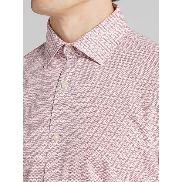 Joseph Abboud Men's Modern Fit Button Up Shirt Red - Size: 4XLT TMW6BGV51011