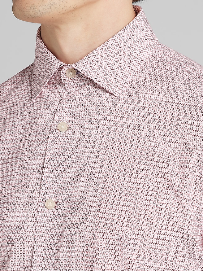Joseph Abboud Men's Modern Fit Button Up Shirt , Red
