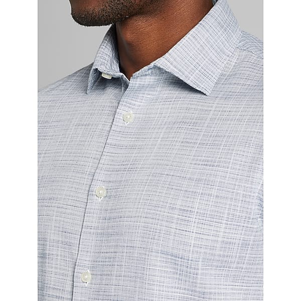 Joseph Abboud Men's Modern Fit Cotton Button Up Shirt Navy - Size: Small
