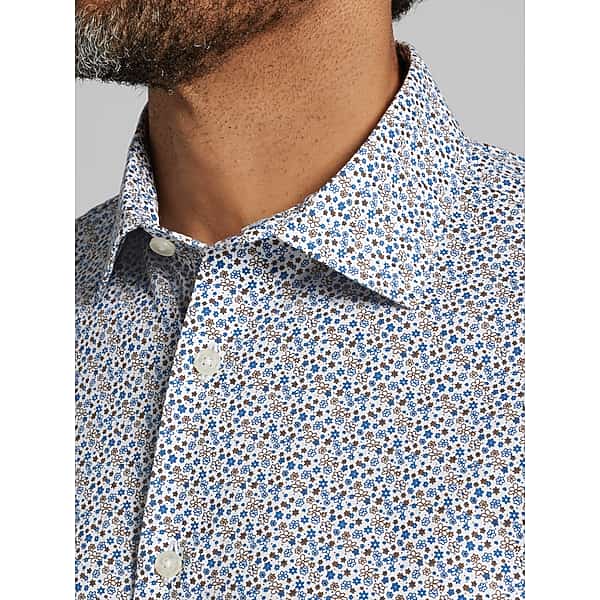 Joseph Abboud Men's Modern Fit Button Up Shirt Navy/Tan - Size: 4XLT TMW6BH151035