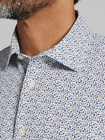 Slim Fit Micro Cross 4-Way Super Stretch Button Up Shirt