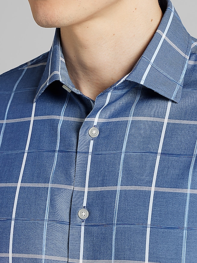 Joseph Abboud Big & Tall Men's Modern Fit Button Up Shirt , Blue
