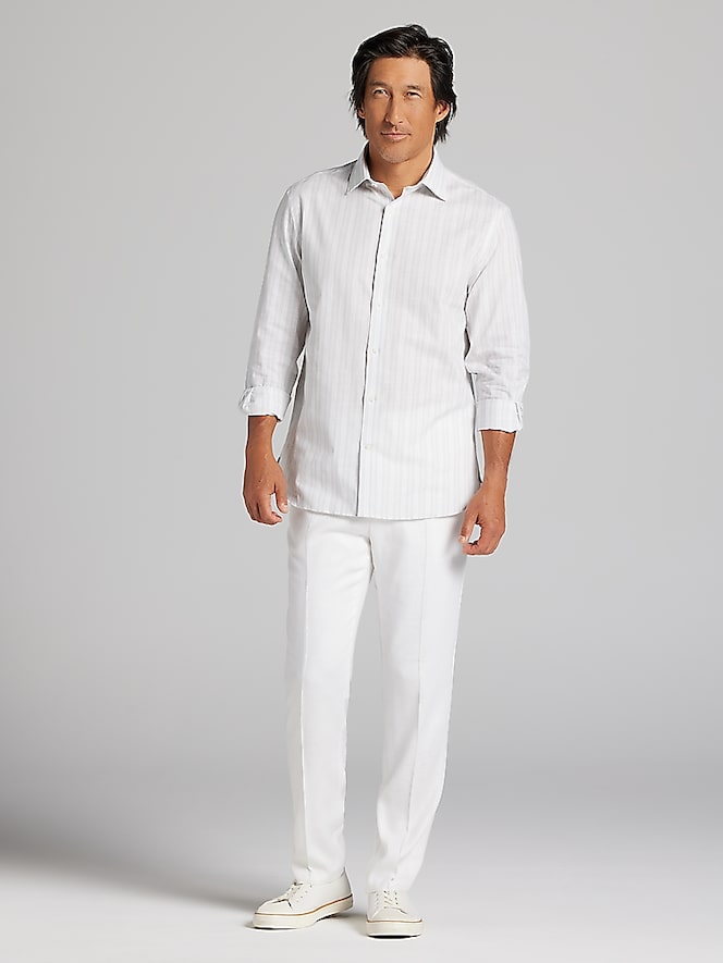Joseph Abboud Modern Fit Multistripe Button Up Shirt