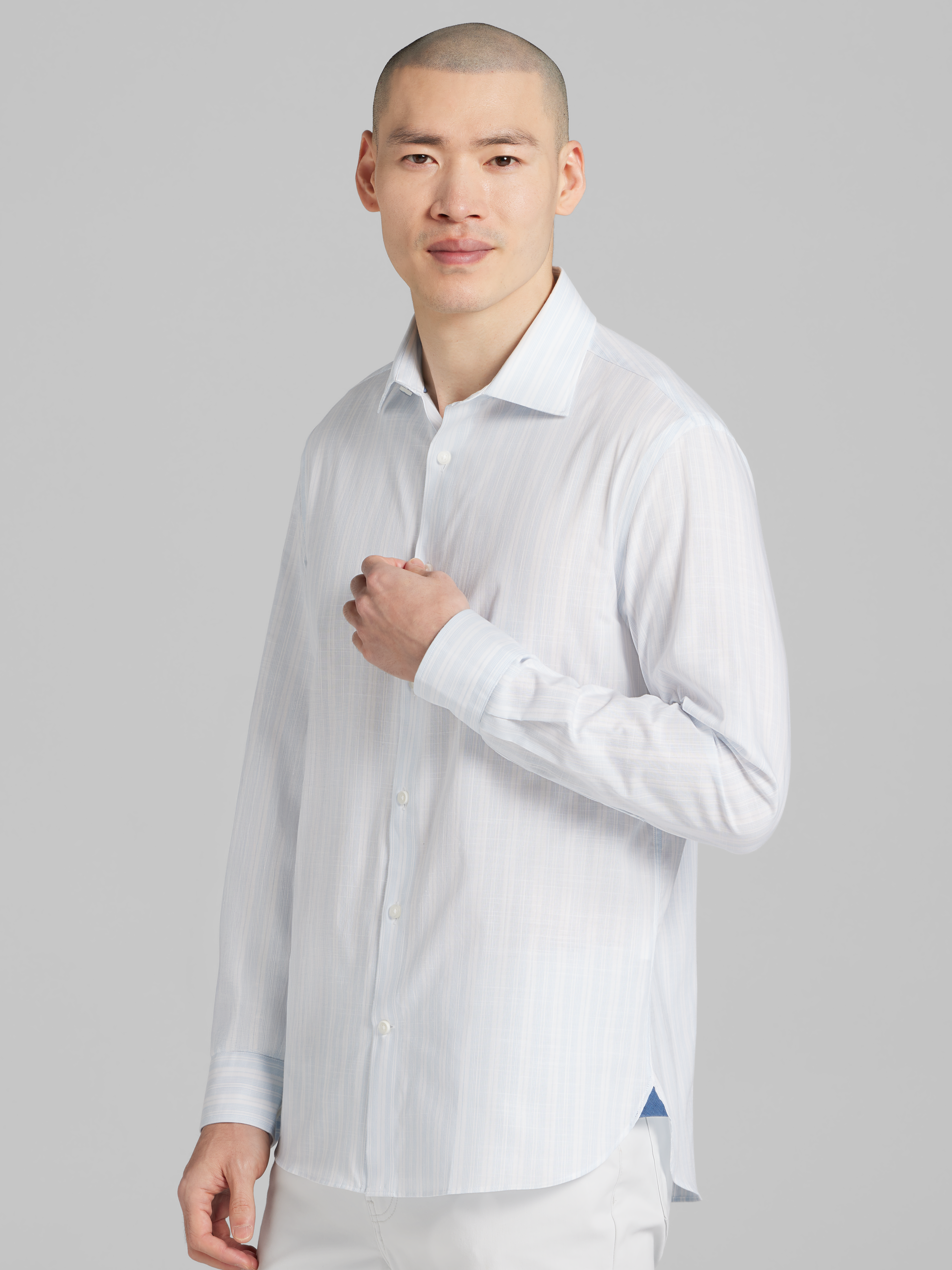 Modern Fit Multistripe Button Up Shirt