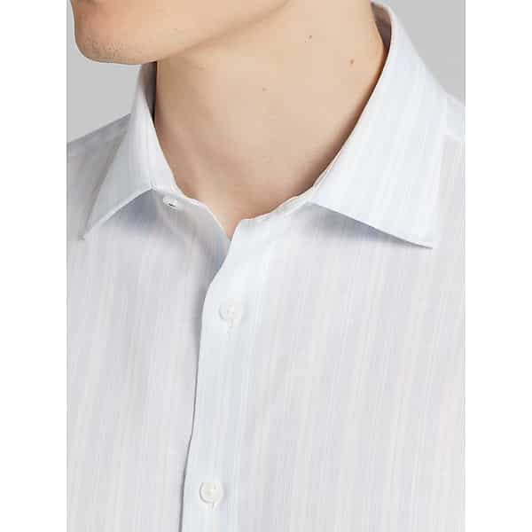 Joseph Abboud Big & Tall Men's Modern Fit Multistripe Button Up Shirt Light Blue - Size: 2X TMW6BH550293