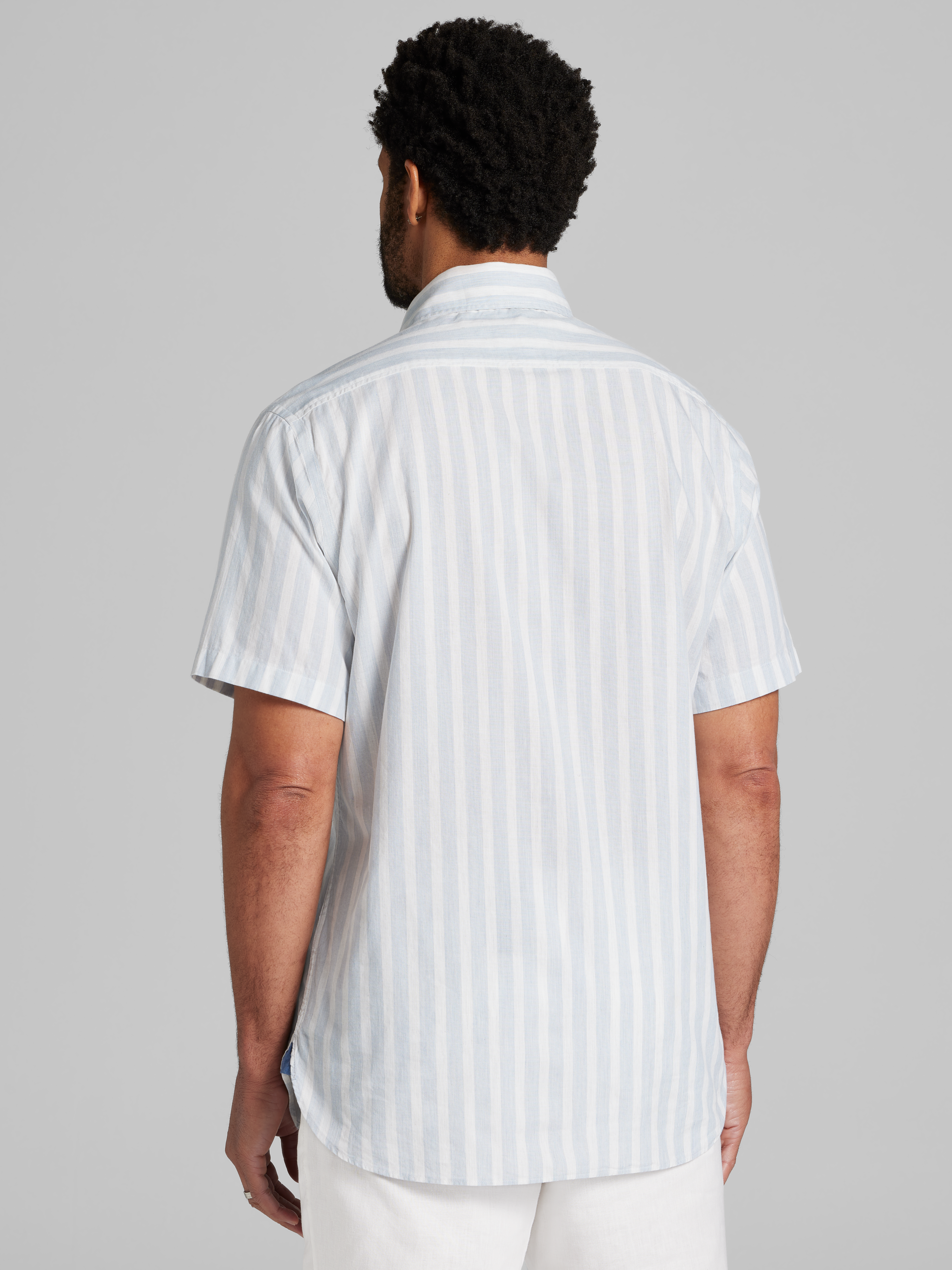 Modern Fit Cotton Button Up Shirt