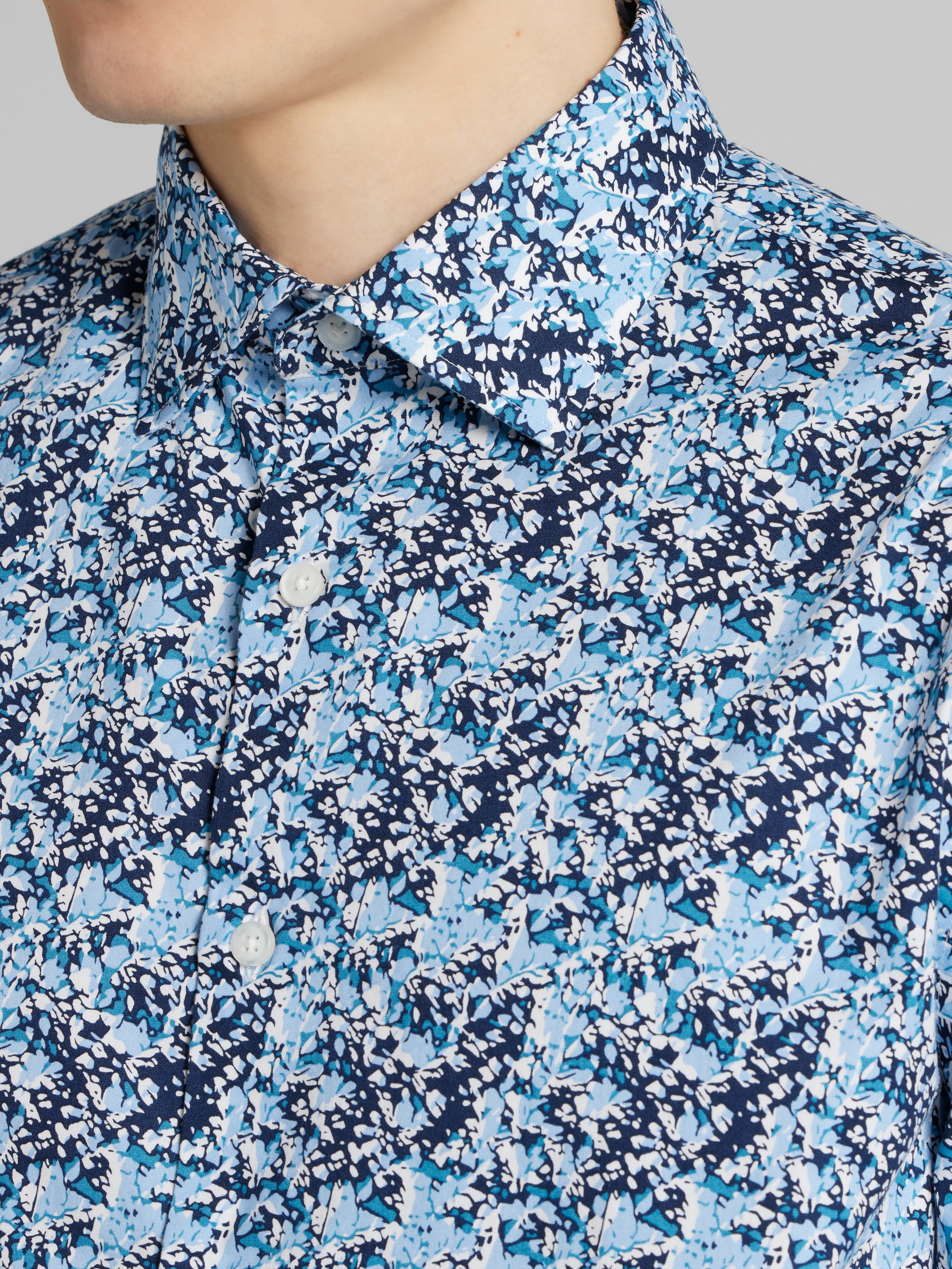Modern Fit Painted Abstract Floral Button Up Shirt