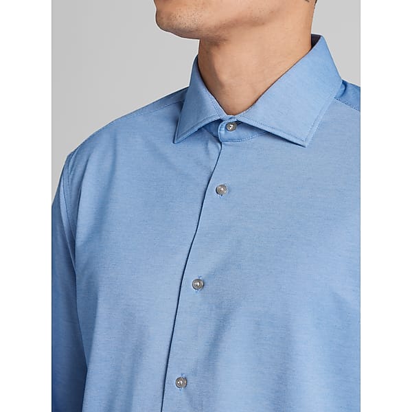 Joseph Abboud Men's Modern Fit Performance 4-Way Stretch Button Up Shirt Medium Blue - Size: 4XLT TMW6BHU51014