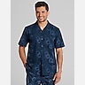 Joseph Abboud Modern Fit Hibiscus Linen Blend Camp Shirt