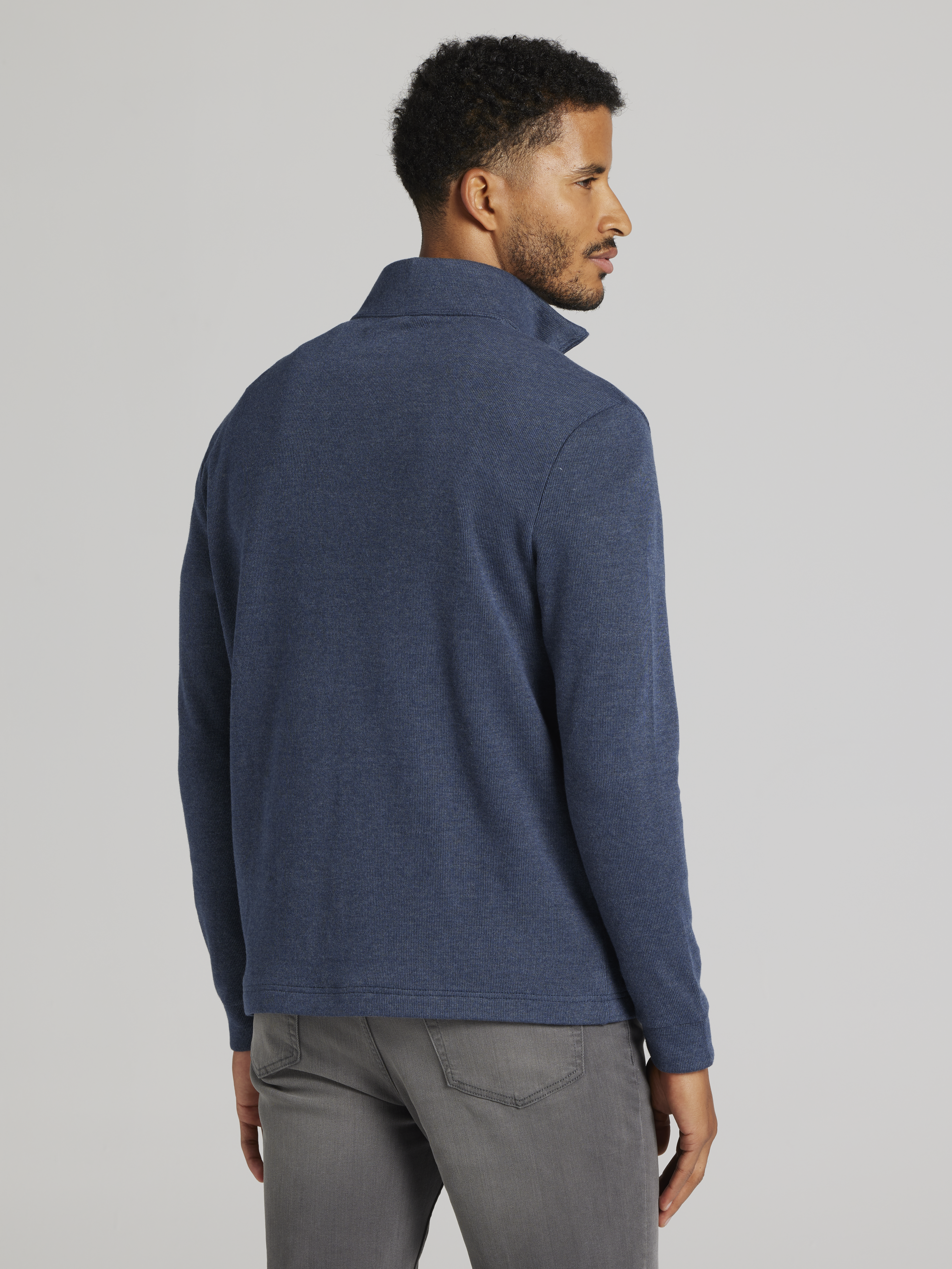 Modern Fit Luxe Cotton French Ribbed Quarter Zip Pullover