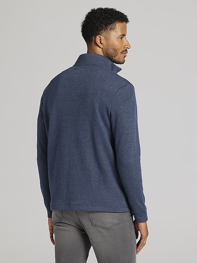 Joseph Abboud Luxe Cotton French Ribbed Quarter Zip Pullover