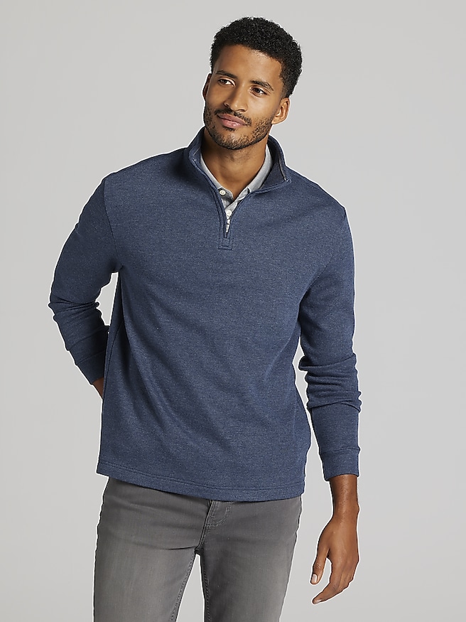 BADHUB Mens Quarter Zip Pullover Solid Color Long Sleeve Performance Wicking Mock Neck 1 4 Zip Pullover Mens 2024 Trendy Lightweight Sweatshirt