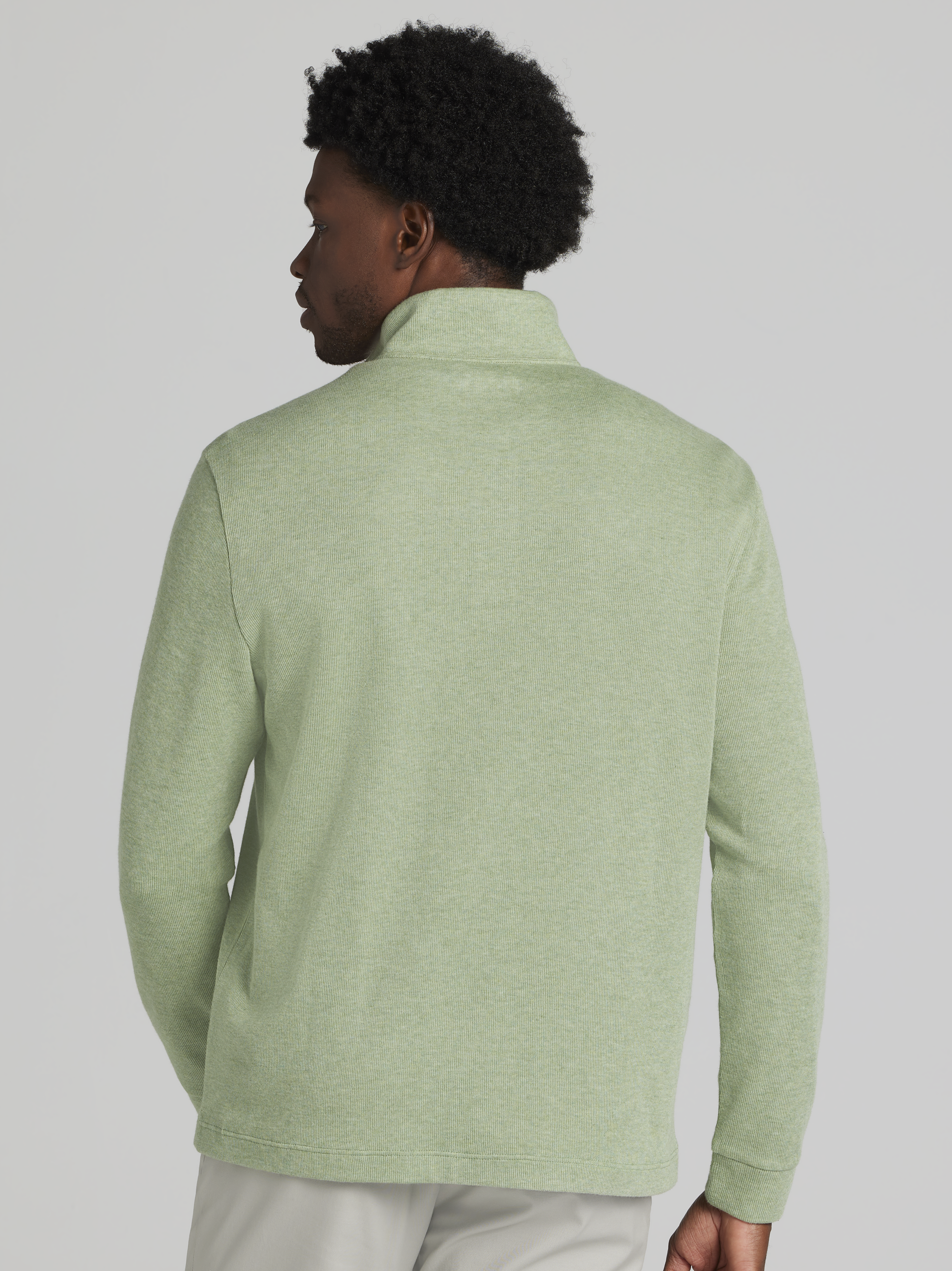 Modern Fit Luxe Cotton French Ribbed Quarter Zip Pullover