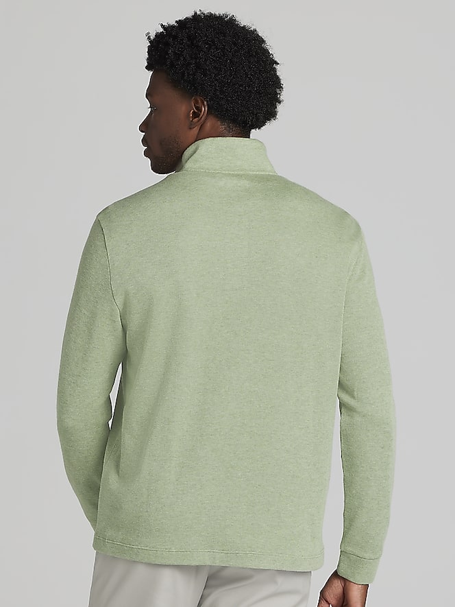 Joseph Abboud Luxe Cotton French Ribbed Quarter Zip Pullover