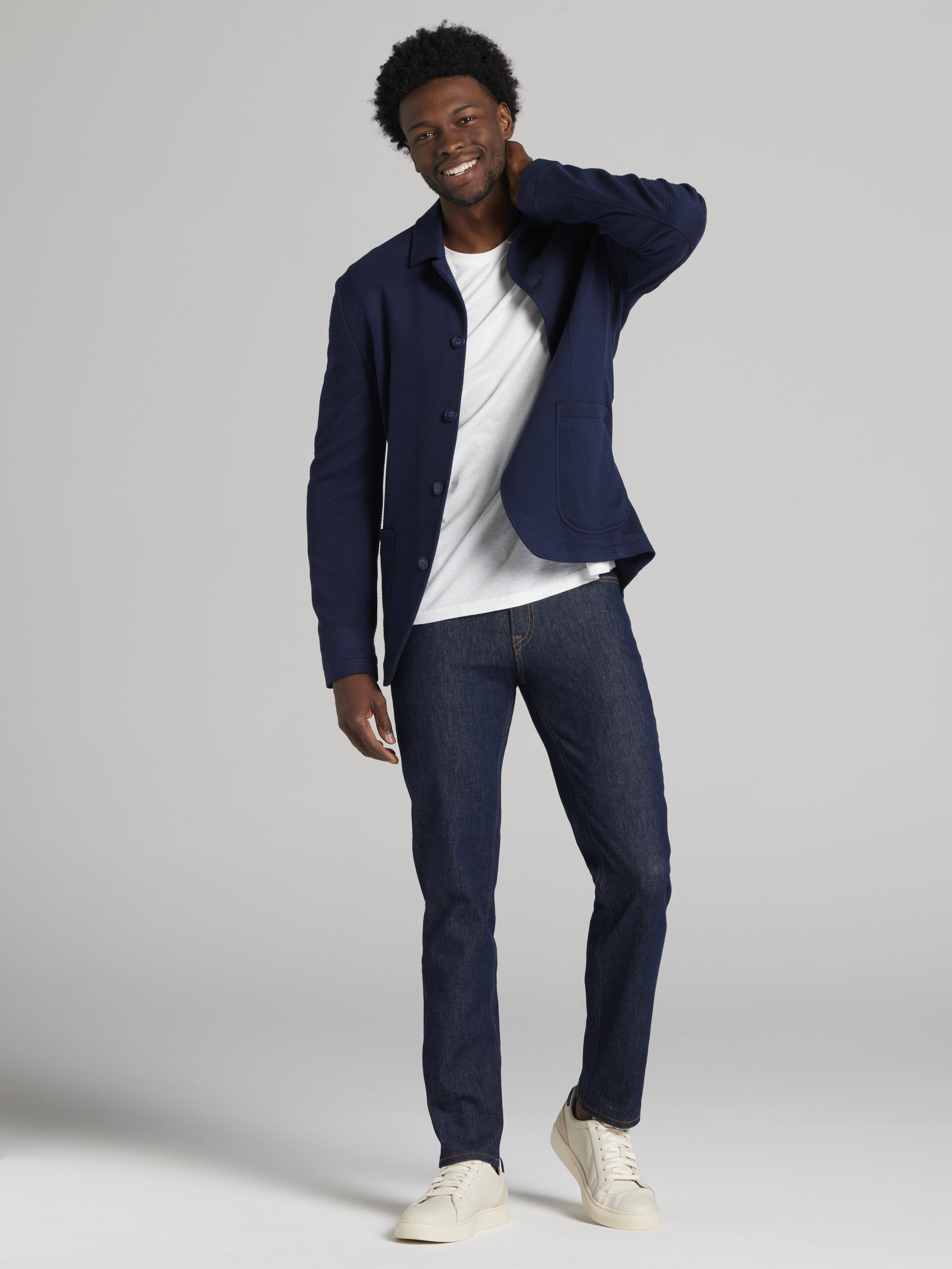 Modern Fit Textured Knit Chore Jacket