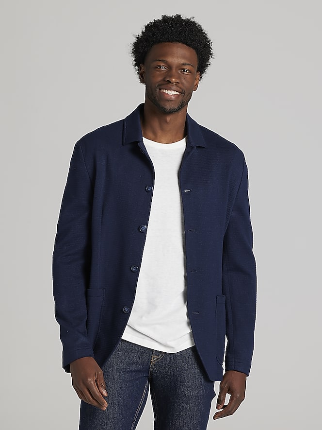 Joseph Abboud Modern Fit Textured Knit Chore Jacket